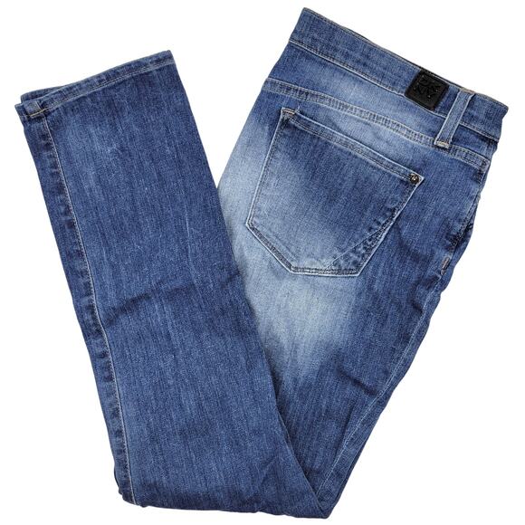 DKNY Jeans Women's 10 Blue City Ultra Skinny Distressed Denim Mid Rise Stretch - Picture 1 of 12
